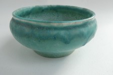 Shorter & Son Blue Green Mottled Sponge Glaze Bowl Art Deco 1930s Stoke on Trent