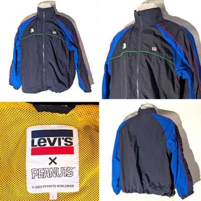 Levi's x Peanuts Snoopy Windbreaker Miles Track Jacket Blue, Large