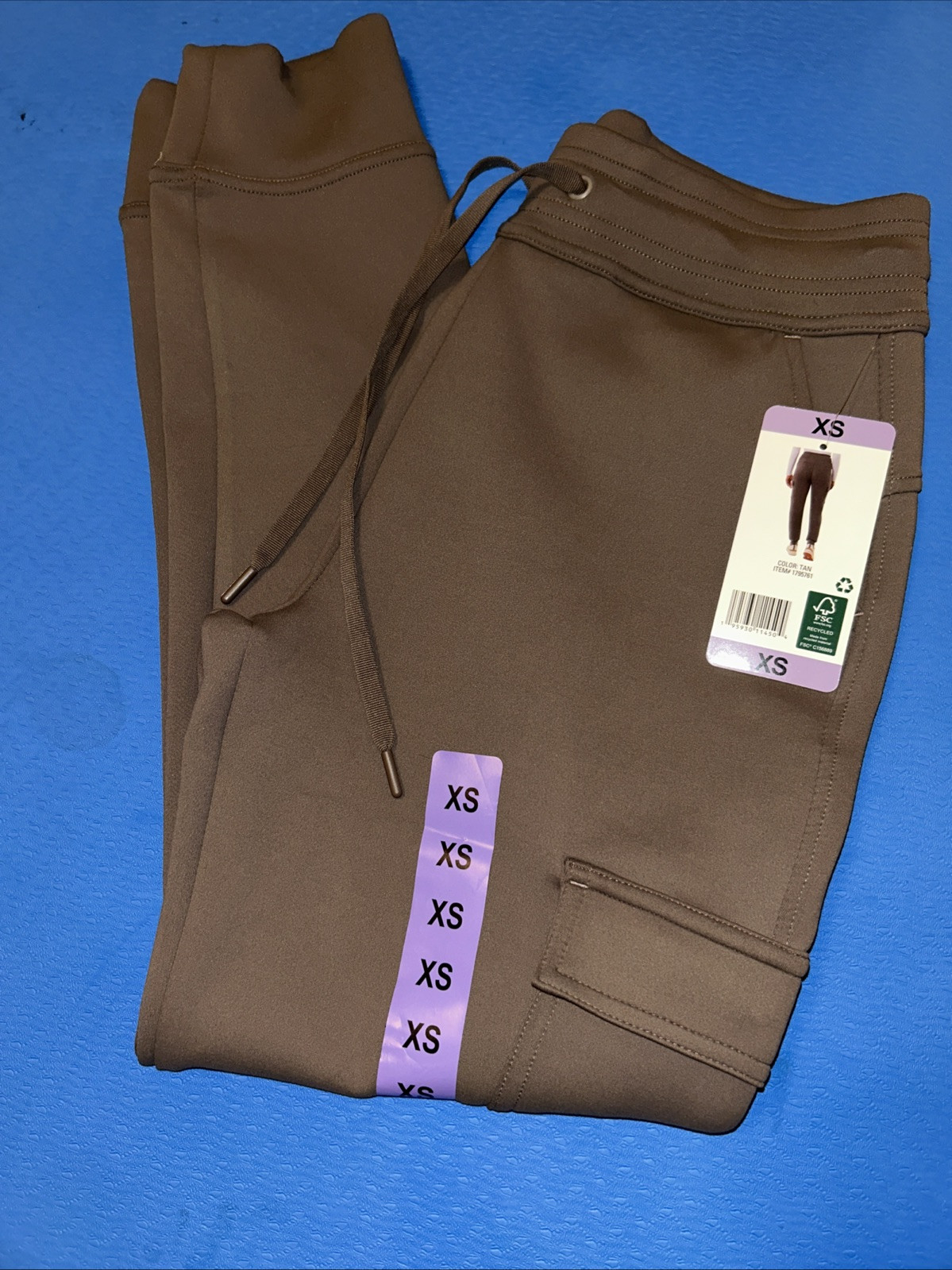32 Degrees Cool Women's Wide-Leg Ribbed Semi-Flare Pants, Tan,   Size  XS Tvk