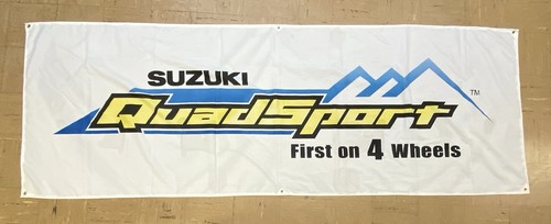 NICE Vintage SUZUKI QuadSport Banner - Original 32"x96" ~ First on 4 Wheels