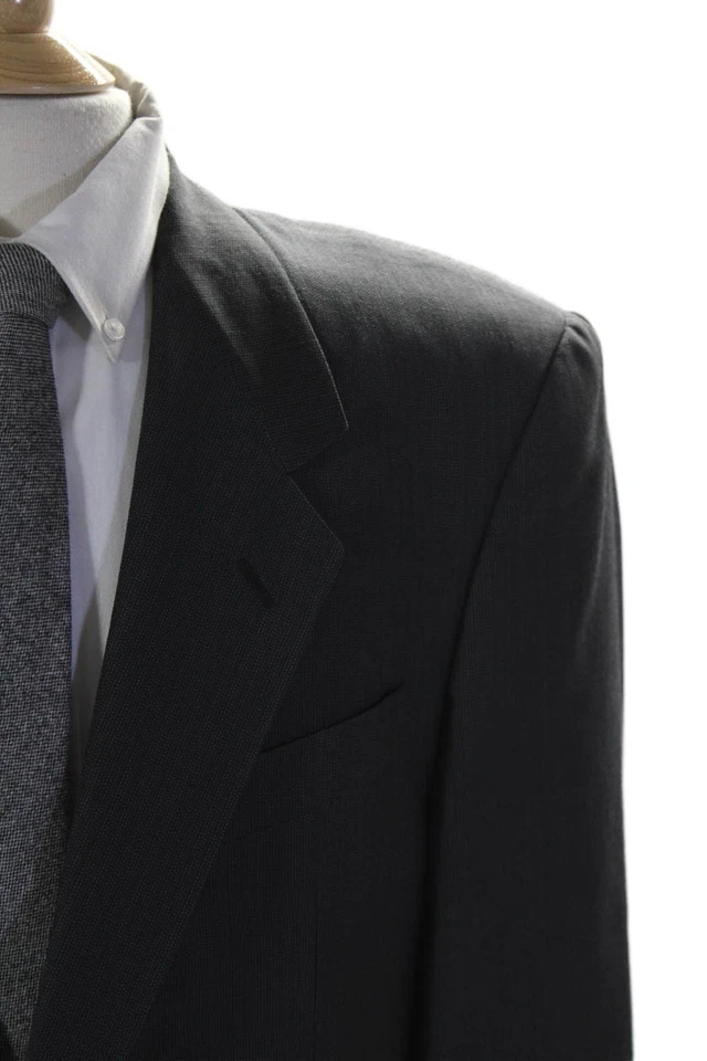 Blazer Mani Para Hombres Lana Gris Oscuro Dos Botones Manga Larga Forrado Talla 42L Foto 2 de 4