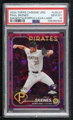2024 Topps Chrome Update Debut 97/299 Paul Skenes PSA 10 GEM MT Rookie RC 07i7