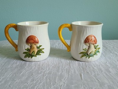 Merry Mushroom Mugs Cups Japan Sears Roebuck VTG 1970s Coffee Tea