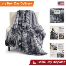 Bedsure Faux Fur Sherpa Blanket Throw Couch Grey 50"x60" Plush Cozy Soft