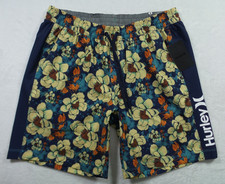 Hurley Shorts Mens L Multicolor Floral Volley Swim Stretch Lined Pockets NWT