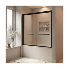 Bathtub Shower Door, 56-60" W x 58" H Sliding Shower Door for Bathtub, 1/4" (...
