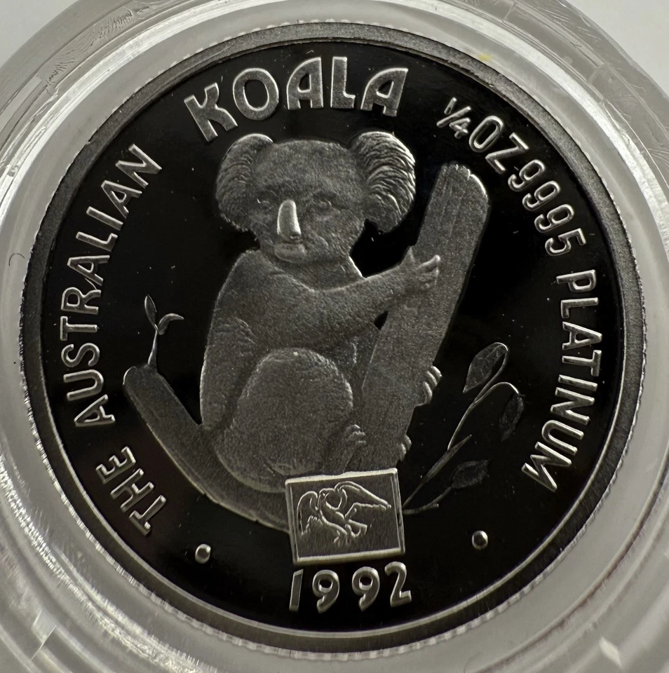 1992 $25 Australia 1/4 Oz Platinum Proof Koala Coin Rare 750 Eagle Privy Minted - Image 2 of 4
