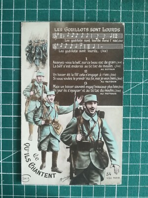 SL305 CPA um 1914 WW1 Patriotisches Lied die Godillots sind schwer IDEE Nr. 54