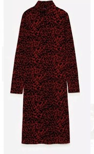 zara red leopard print dress