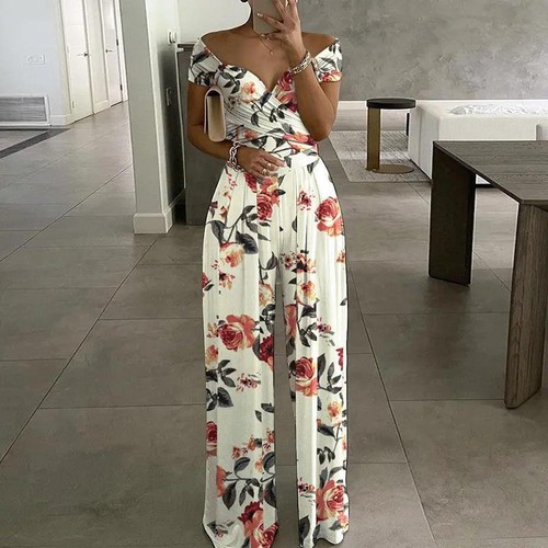 Printed Temperament Commuting Casual High Waisted Jumpsuit for Women - Picture 10 of 16