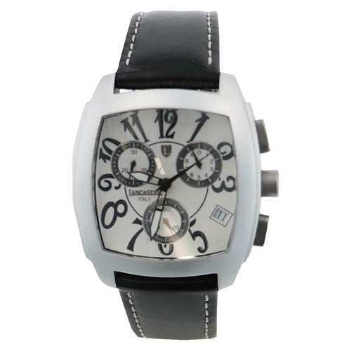 Lancaster Italy Unisex Aluminum chronograph Watch W/Vera Pelle