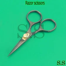 Full Black fly tying Razor scissors 4" straight super sharp blades BTS-36
