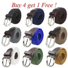 Children's Kids Child Canvas Elastic Fabric Woven Stretch Braided Belts