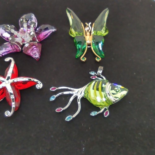 Lot Of 4 Beautiful Pendant SWAROVSKI . - Picture 3 of 22