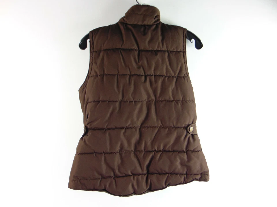 Maurices Brown Polyester Snap Button Faux Fur Vest Womens M - Image 2 of 4