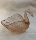 Fenton Pink Glass Swan Dish Candy Trinket Ring Figurine Vintage
