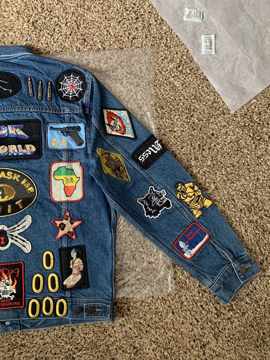 Supreme Patches Denim Trucker Jacket Black