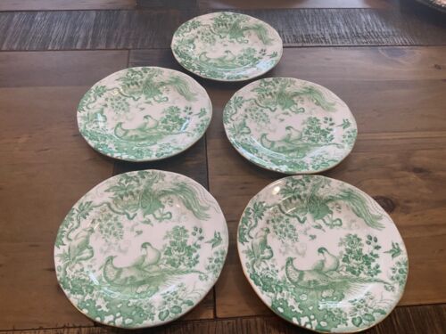 Vintage Royal Crown Derby England Aves pattern 5 side plates Asiatic pheasants - Picture 2 of 9