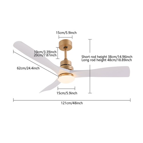 48 Inch Ceiling Fan Light Modern Chandelier Pendant Fan Lamp & Remote Control - Picture 16 of 18