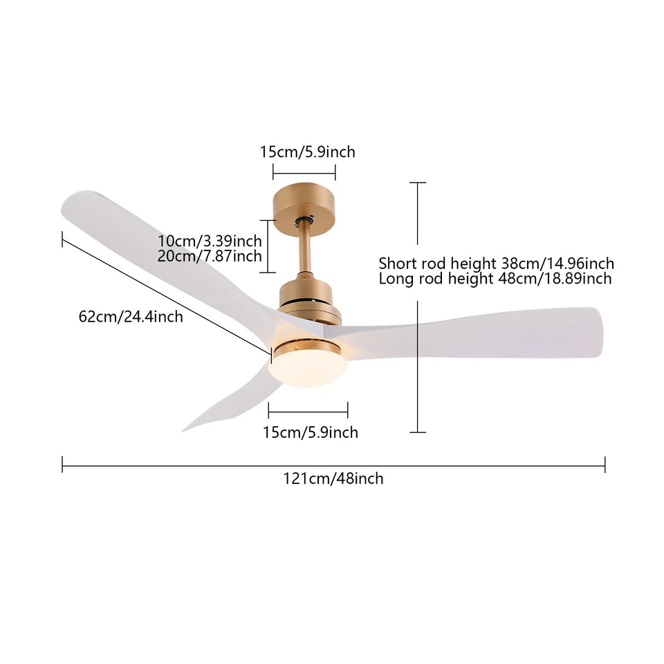 48 Inch Ceiling Fan Light Modern Chandelier Pendant Fan Lamp & Remote Control - Image 4 of 4
