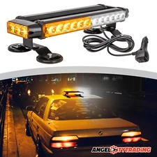 LED Rooftop Emergency Strobe Light Bar Amber White Warning Light Traffic Advisor