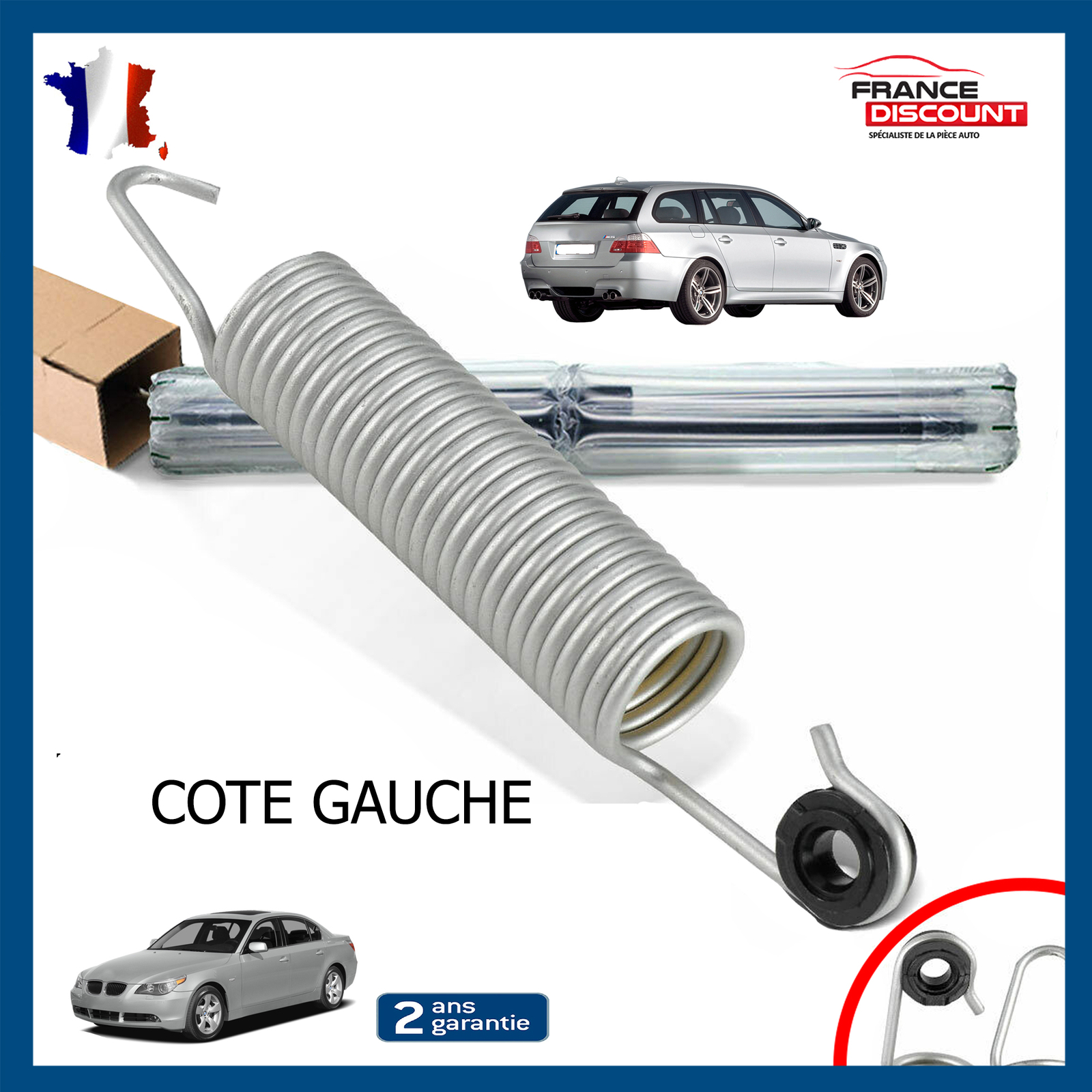 Vérin de hayon gauche pour BMW Série 5 E60 E61 de rechange origine 51247045884 en acier noir