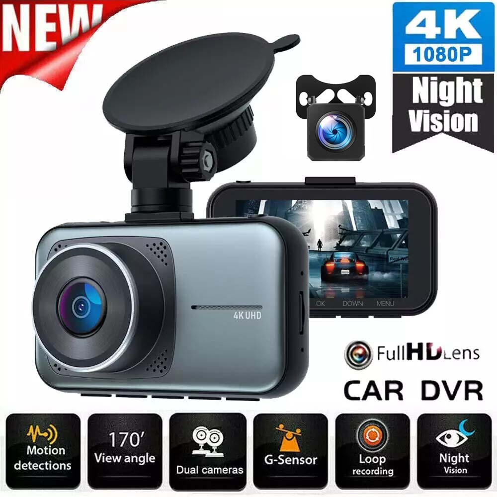 TOGUARD 4K Dual Lens Dash Cam with Night Vision for Cars