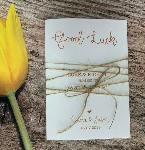 10X Lucky in Love Personalised Scratchcard/Lottery Ticket Holders Wedding GL2a1 - Picture 3 of 7
