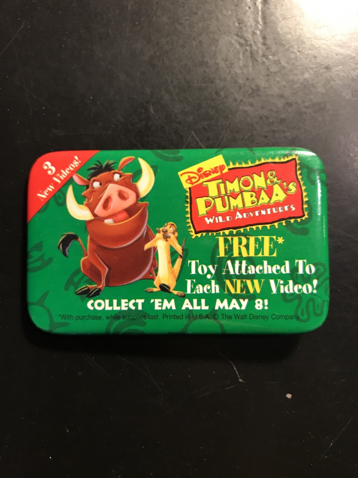 Vintage The Lion King Pin Disney Timon & Pumbaa's Wild Adventures Promo