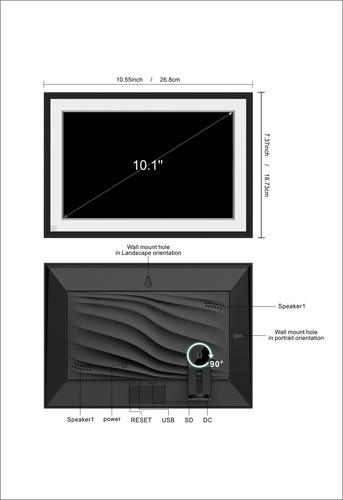Digital Picture Frame 10.1Inch 32GB Smart WiFi Digital Photo Frame with 1280x800 - Picture 11 of 11