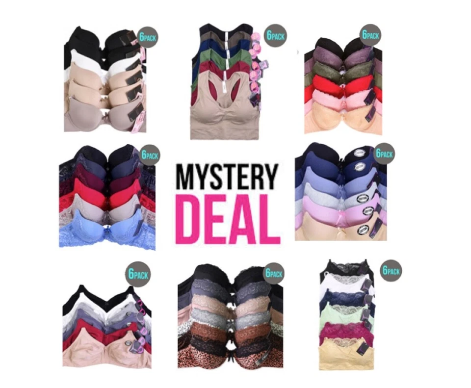 PACK OF 6 Women's Essentials Mystery Assorted Everyday Bras by 247 Frenzy - Image 2 of 4