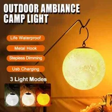 Outdoor LED Camping Lantern Waterproof Tent Lamp Hanging Moon Light Garden Light