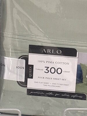 Threshold 300 Thread Count Cotton Sateen 4-Piece Sheet Set Deep Pocket