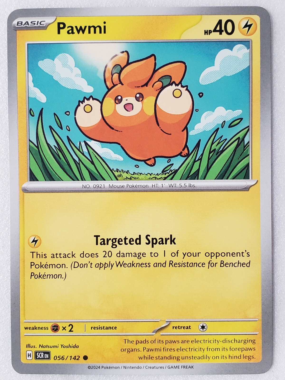 Pawmi 056/142 NM / M - Stellar Crown Pokemon Card - $2 Combined Shipping
