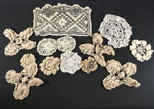 Lot of 12 Vintage Doilies Various Sizes, Shapes and Colors