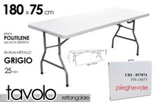 TAVOLO APRIBILE VALIGIA PORTATILE METALLO PIANO BIANCO PO RICHIUDIBILE 180*70*74