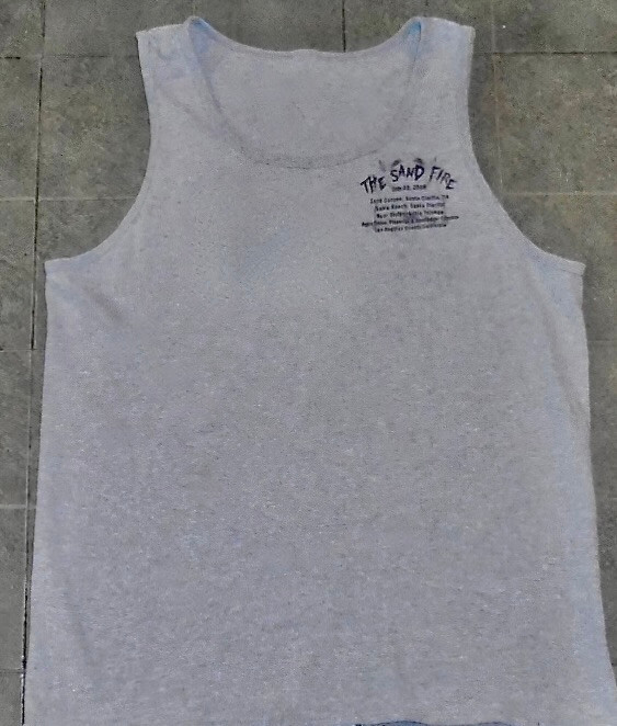 SAND FIRE July 22 2016 Fire Dept Santa Clarita Agua Dulce LA CA tank top shirt L