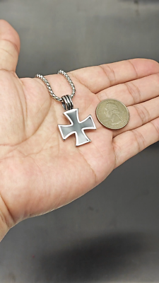 Collana Punk 24 Pollici Collana Uomo In Acciaio Con Ciondolo Croce - Foto 5