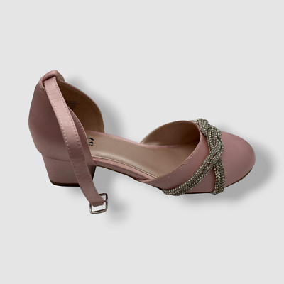 $45 I.N.C. International Concepts Girls Pink Delilah Round Toe Heel Shoes Size 4