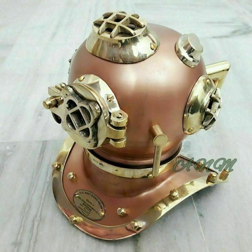 Nautical Vintage Style Brass U.S Navy Mark V Mini Diving Divers Helmet Gift Item - Picture 2 of 5