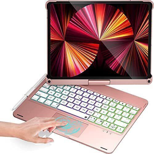 Touchpad Keyboard Rotate Case For Pro 10.9" 12.9" iPad 6/7/8