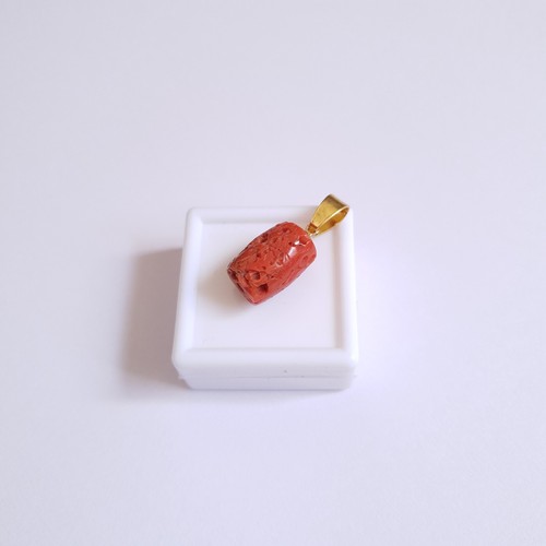 Natural Coral Beaded Pendant Italy Red Coral Pendent Handmade Necklace Pendant - Picture 4 of 7