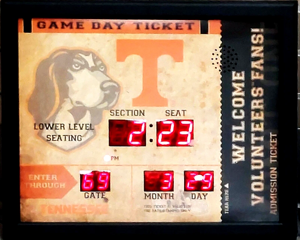 Tennessee Volunteers Team Marcador Reloj Bluetooth Tecnología Inalámbrica Foto 2 de 3