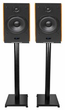  2 Rockville HD5 5" Powered Bookshelf Speakers Bluetooth Monitors w/29" Stands
