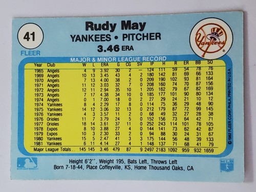 You Pick Your Cards ⚾ 1982 Fleer 1-385 ⚾ Baseball Set Builder card ⚾ - Picture 50 of 511