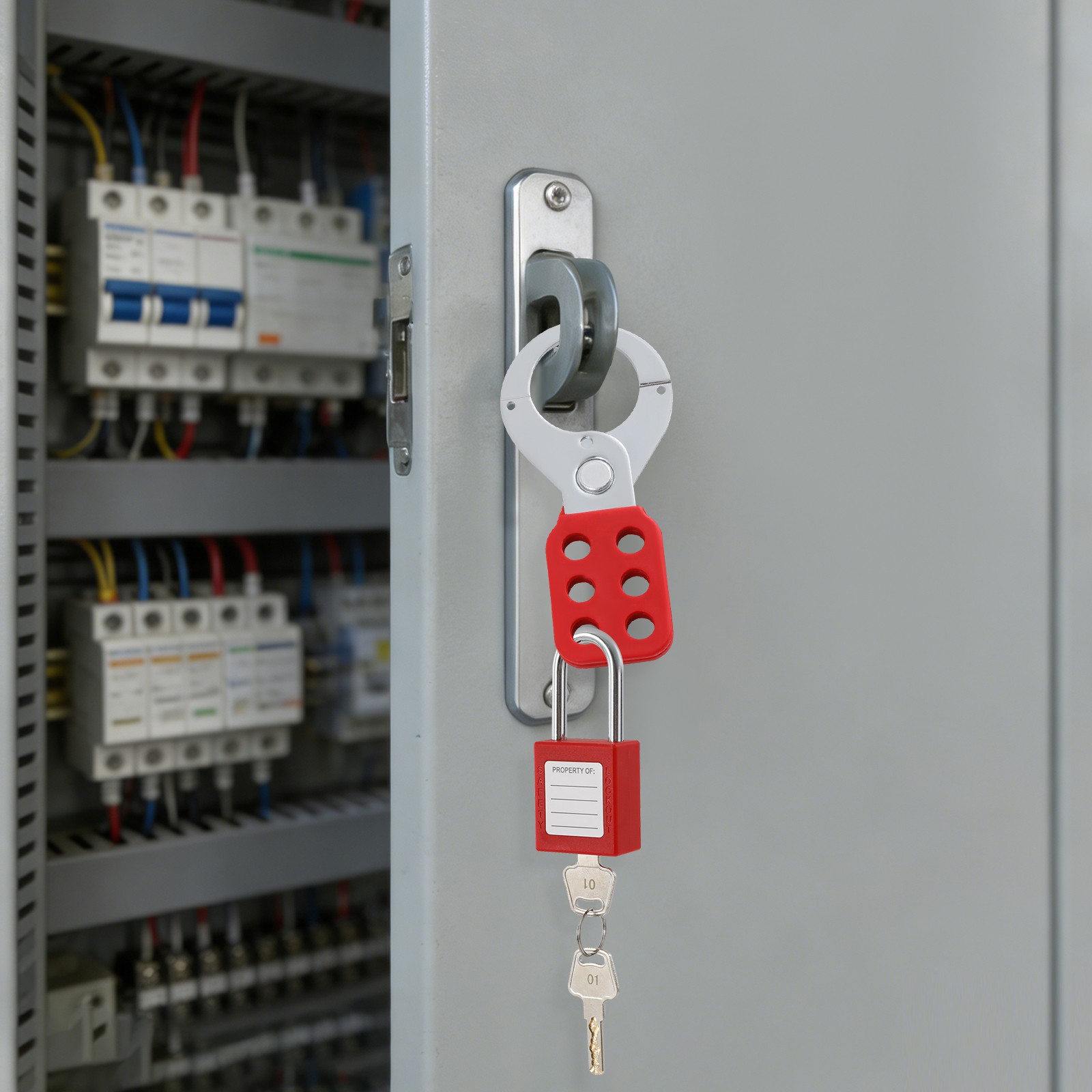 Group Lockout Hasps, Universal Lockout Kit with Tool Box, Lockout Tagout Kit