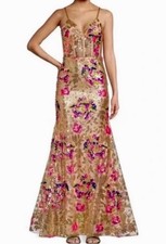 Dear Moon Of Dillards Floral Sequin Formal Dress Gown Corset Style Jr Sz 7 NWT