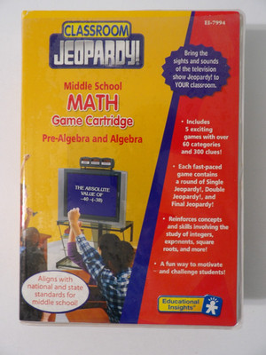 Classroom Jeopardy Middle School Math Game Cartridge