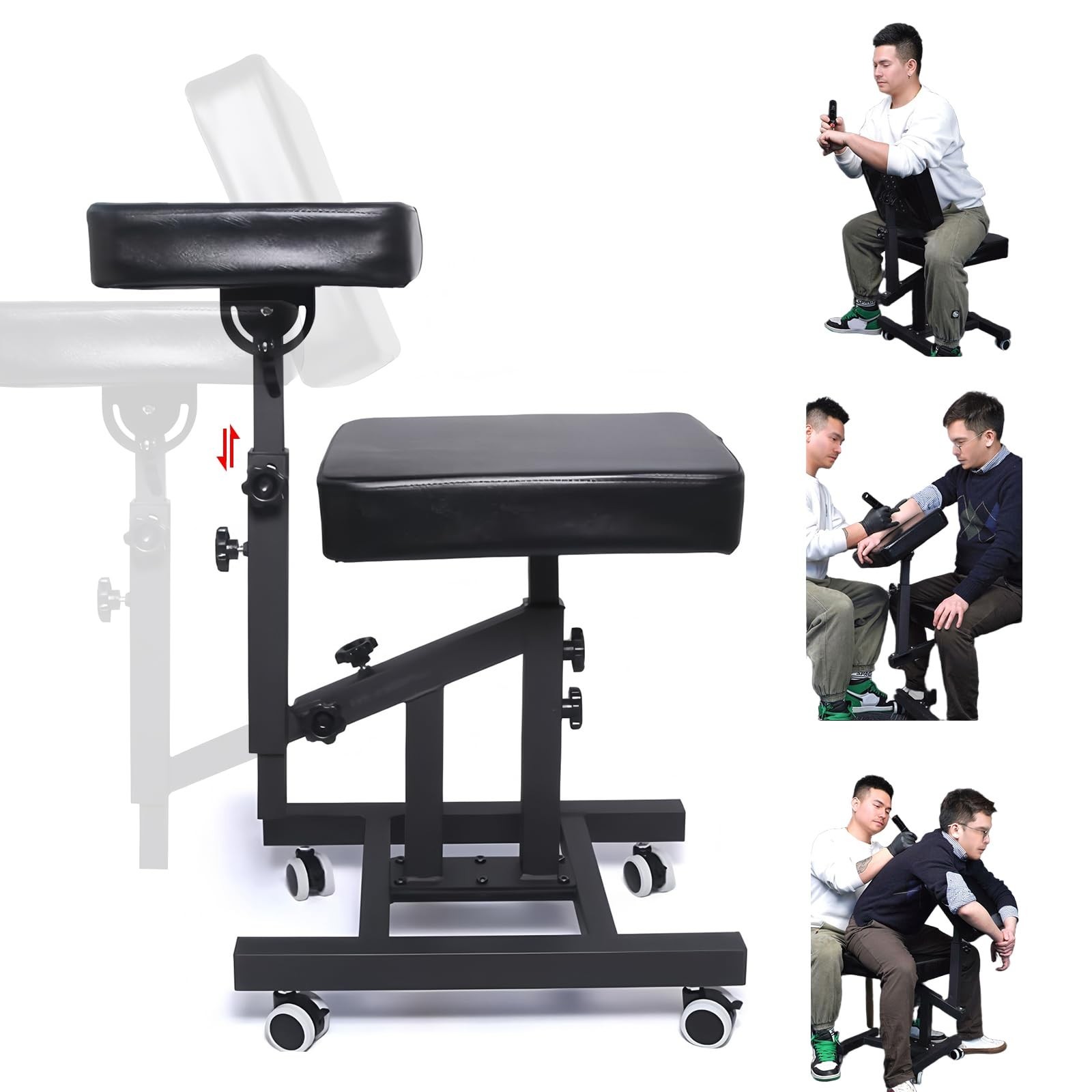 S With Adjustable Armrest & Back Support For Tattoo Artists 