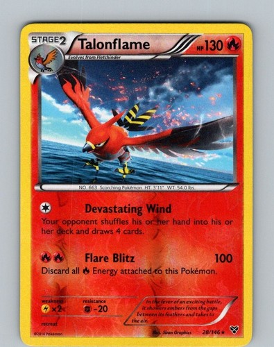 Talonflame Holo Rare Fire Pokemon TCG XY Base Set NM 28/146